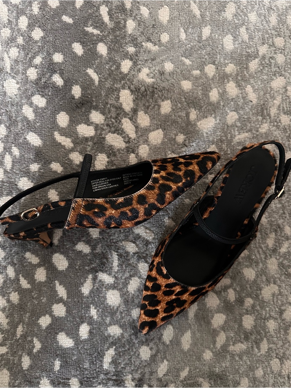 Jcrew robin slingback kitten heels in printed calf hair, 9 - Picture 2 of 6